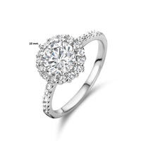 vDam Ring Zirkonia Halo Zilver Gerhodineerd 1335841 Maat 17¾