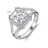 vDam Ring Zirkonia Halo Zilver Gerhodineerd 1336846 Maat 18½