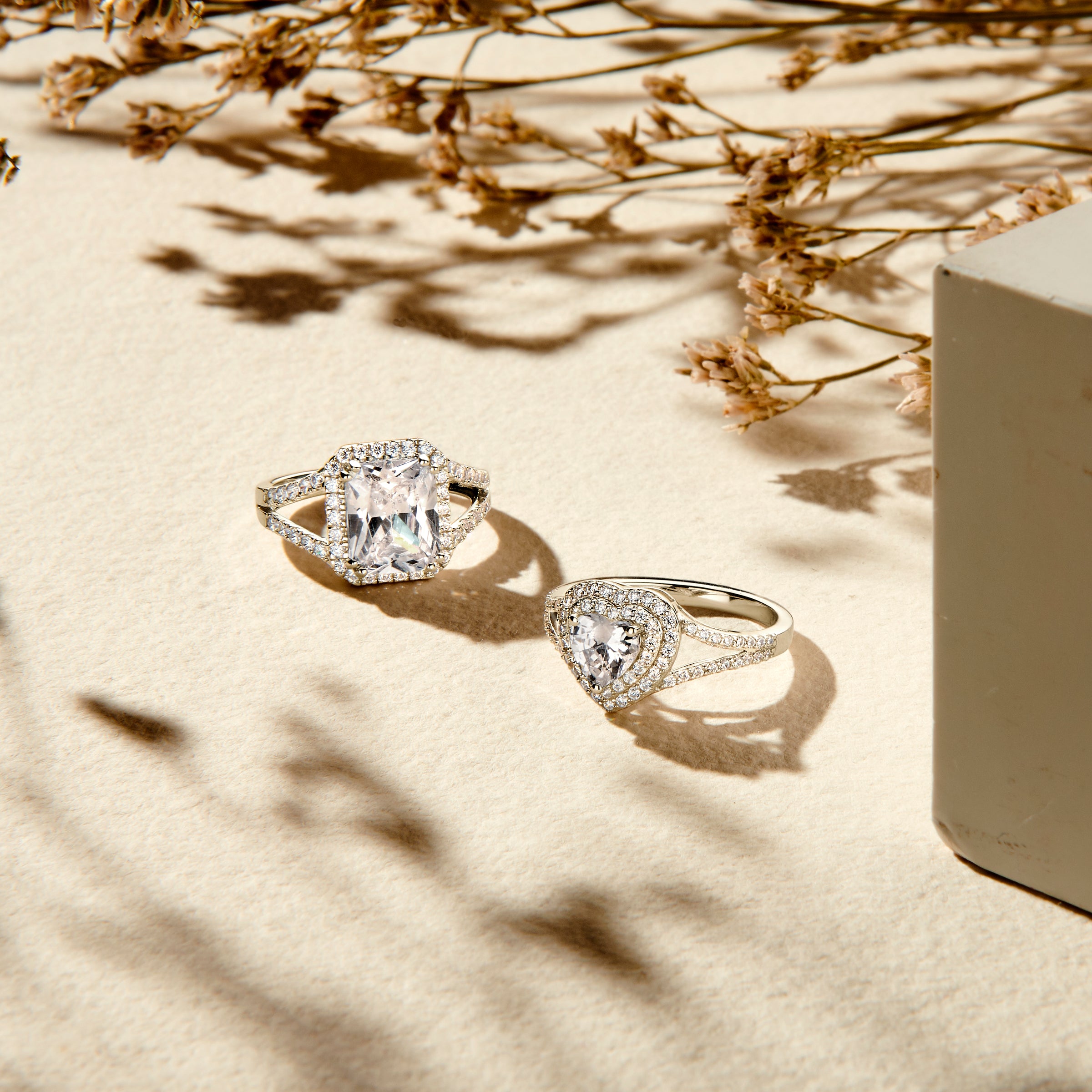 vDam Ring Zirkonia Halo Zilver Gerhodineerd 1336846 Maat 18½