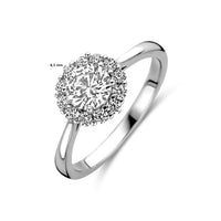 vDam Ring Zirkonia Halo Zilver Gerhodineerd 1338720 Maat 17¼