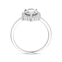 vDam Ring Zirkonia Halo Zilver Gerhodineerd 1339156 Maat 17¾