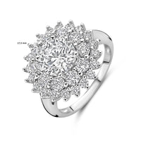 vDam Ring Zirkonia Halo Zilver Gerhodineerd 1339767 Maat 16½