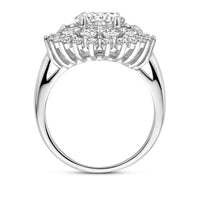 vDam Ring Zirkonia Halo Zilver Gerhodineerd 1339770 Maat 18½