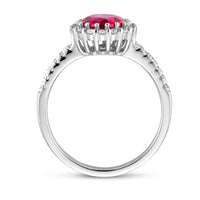 vDam Ring Zirkonia Korund Halo Zilver Gerhodineerd 1336141 Maat 18½