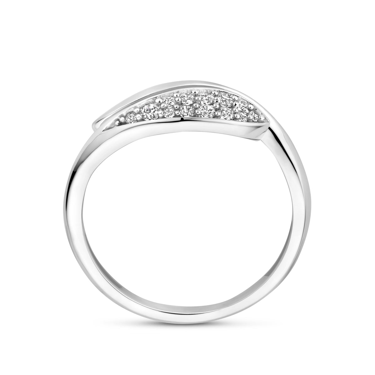 vDam Ring Zirkonia Poli/mat 8,5 Mm Zilver Gerhodineerd 1339827 Maat 18½