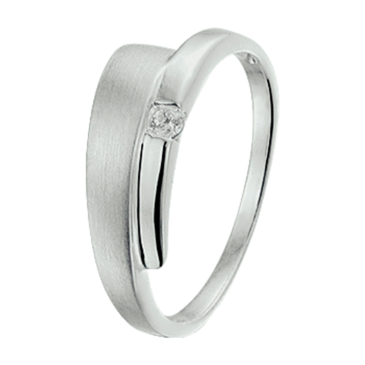 vDam Ring Zirkonia Poli/mat Zilver Gerhodineerd 1326940