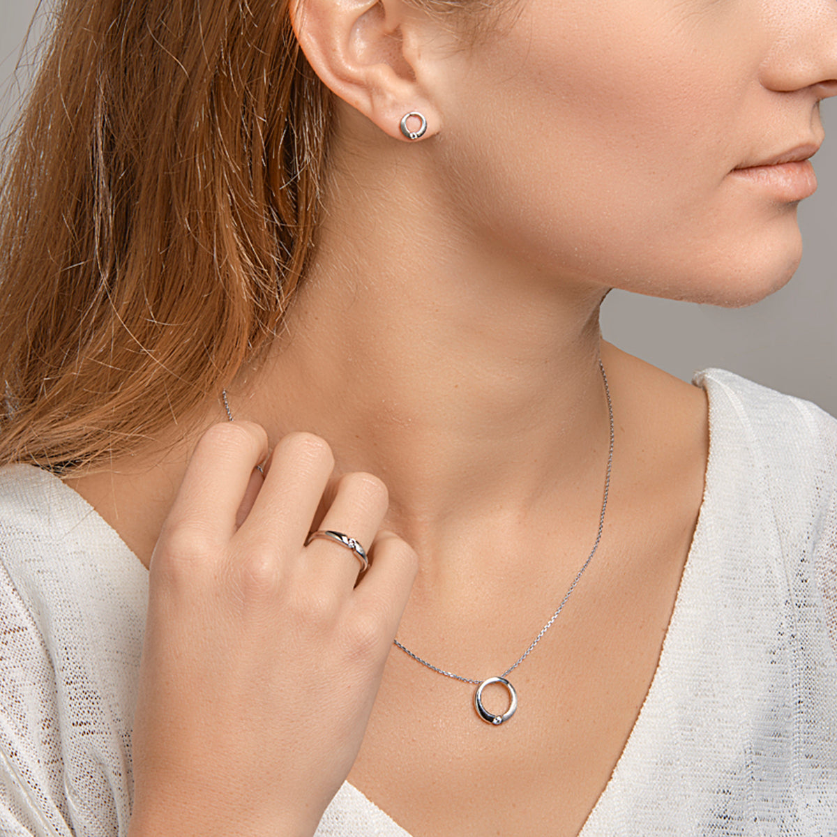 vDam Ring Zirkonia Poli/mat Zilver Gerhodineerd 1329925 Maat 17¾