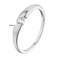 vDam Ring Zirkonia Poli/mat Zilver Gerhodineerd 1329925 Maat 17¾