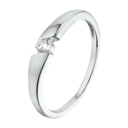 vDam Ring Zirkonia Poli/mat Zilver Gerhodineerd 1329926