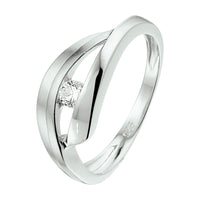 vDam Ring Zirkonia Poli/mat Zilver Gerhodineerd 1332894