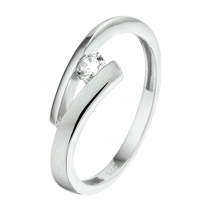 vDam Ring Zirkonia Poli/mat Zilver Gerhodineerd 1340245