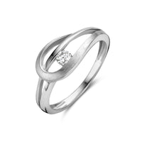 vDam Ring Zirkonia Poli/mat Zilver Gerhodineerd 1335316