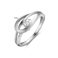 vDam Ring Zirkonia Poli/mat Zilver Gerhodineerd 1335318 Maat 17¾