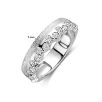 vDam Ring Zirkonia Poli/mat Zilver Gerhodineerd 1341929 Maat 16½