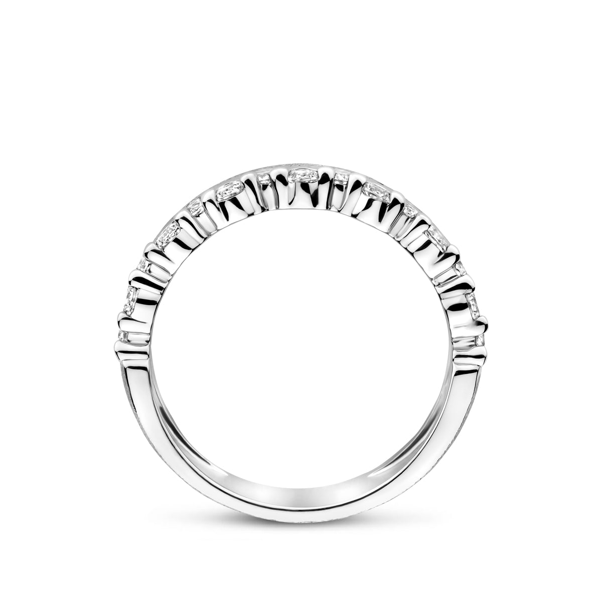 vDam Ring Zirkonia Poli/mat Zilver Gerhodineerd 1341929 Maat 16½