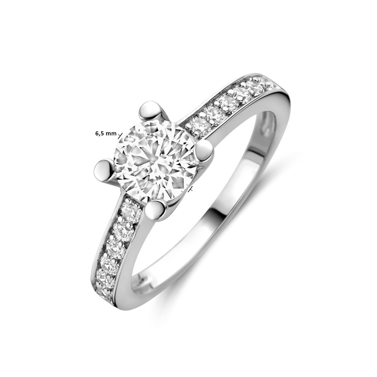 vDam Ring Zirkonia Zilver Gerhodineerd 1326599 Maat 17¾