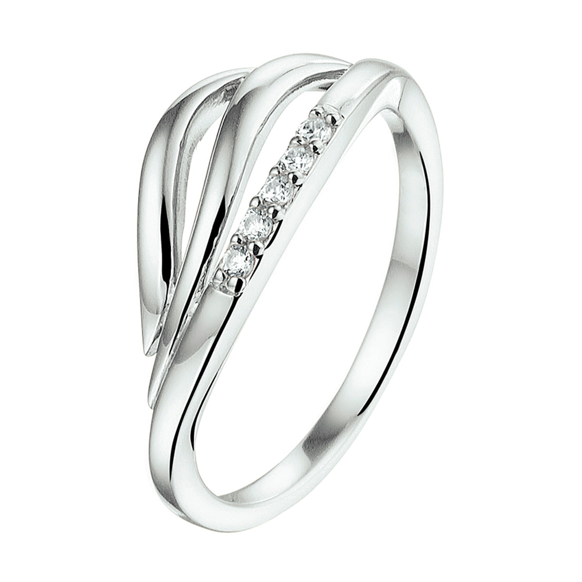 vDam Ring Zirkonia Zilver Gerhodineerd 1326646