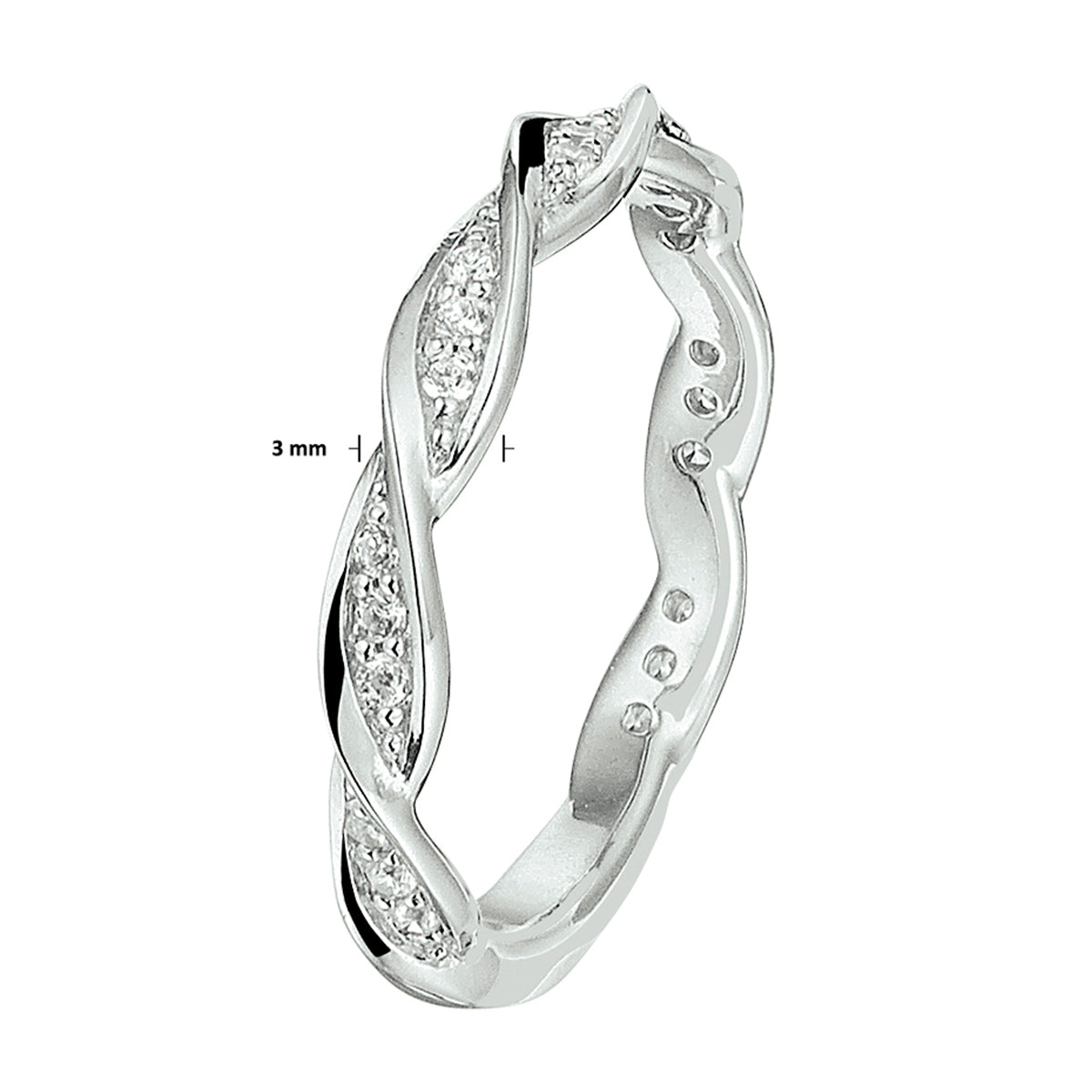 vDam Ring Zirkonia Zilver Gerhodineerd 1328355 Maat 16½