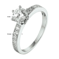 vDam Ring Zirkonia Zilver Gerhodineerd 1328560 Maat 17¼