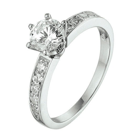 vDam Ring Zirkonia Zilver Gerhodineerd 1328561