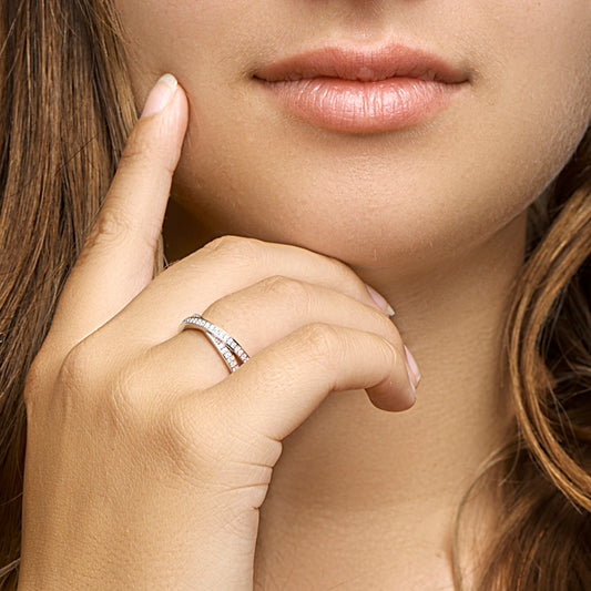 vDam Ring Zirkonia Zilver Gerhodineerd 1329288 Maat 17¼