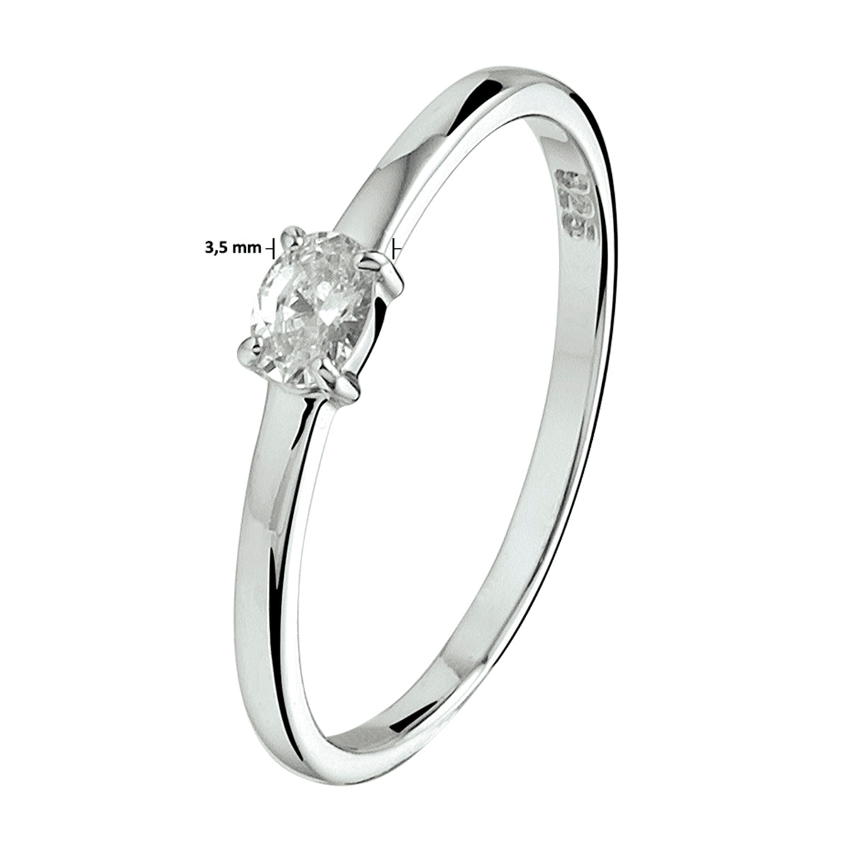 vDam Ring Zirkonia Zilver Gerhodineerd 1330192 Maat 15