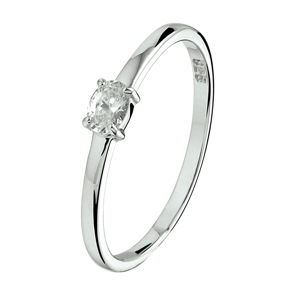 vDam Ring Zirkonia Zilver Gerhodineerd 1330194