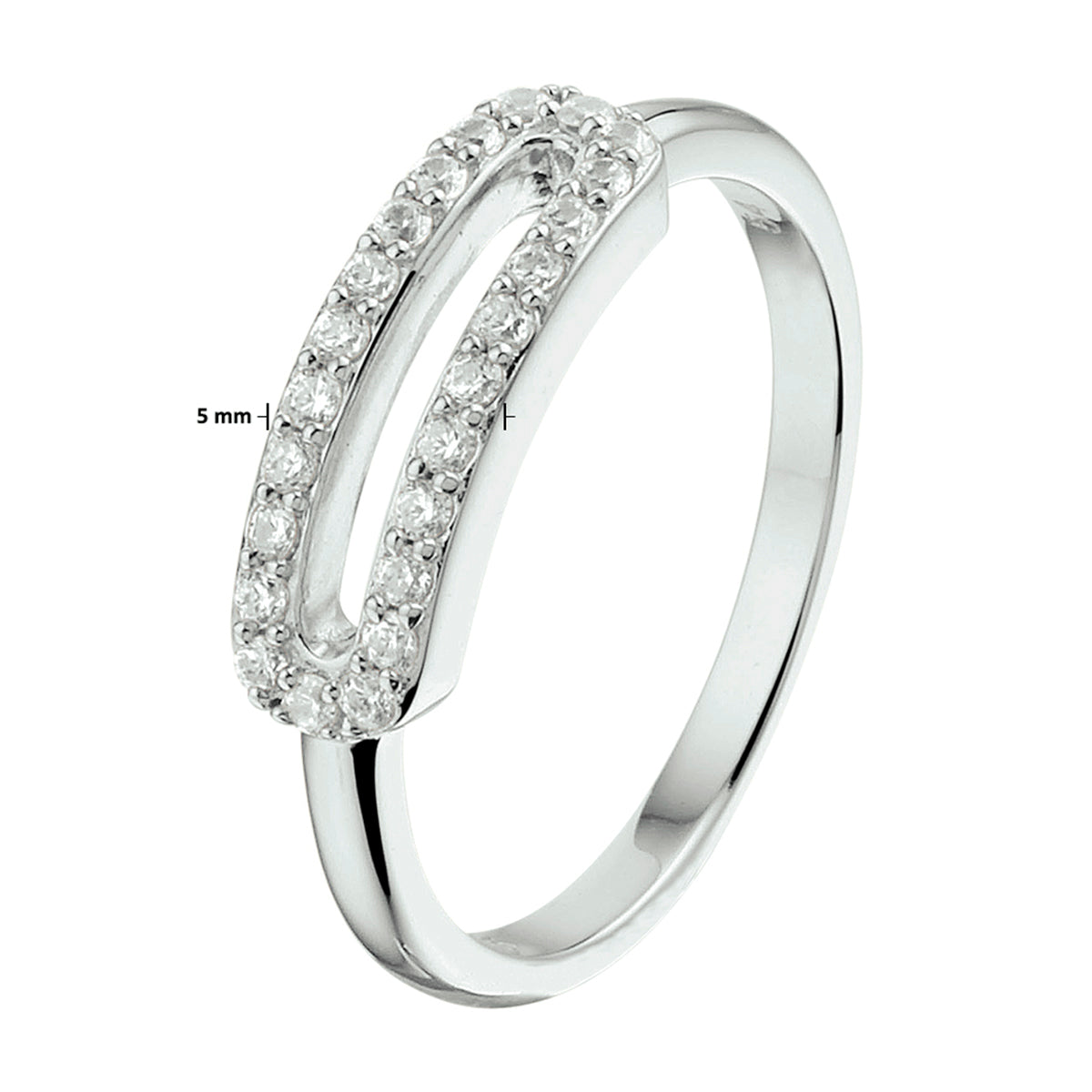 vDam Ring Zirkonia Zilver Gerhodineerd 1332596 Maat 17¾
