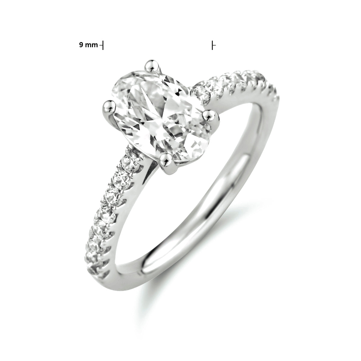 vDam Ring Zirkonia Zilver Gerhodineerd 1333662 Maat 18½