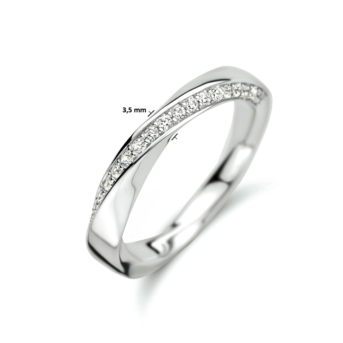 vDam Ring Zirkonia Zilver Gerhodineerd 1334328 Maat 19