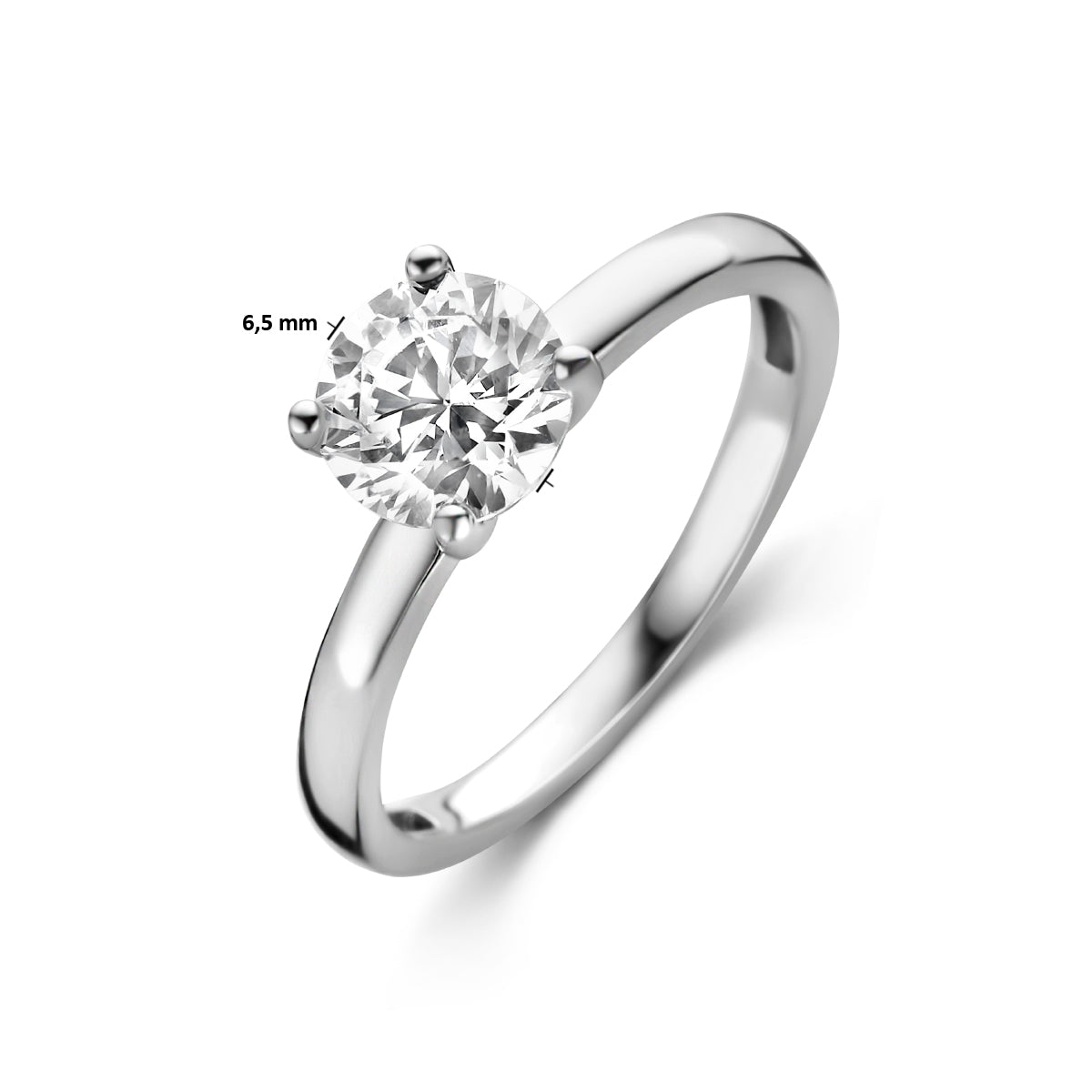 vDam Ring Zirkonia Zilver Gerhodineerd 1334927 Maat 17¼