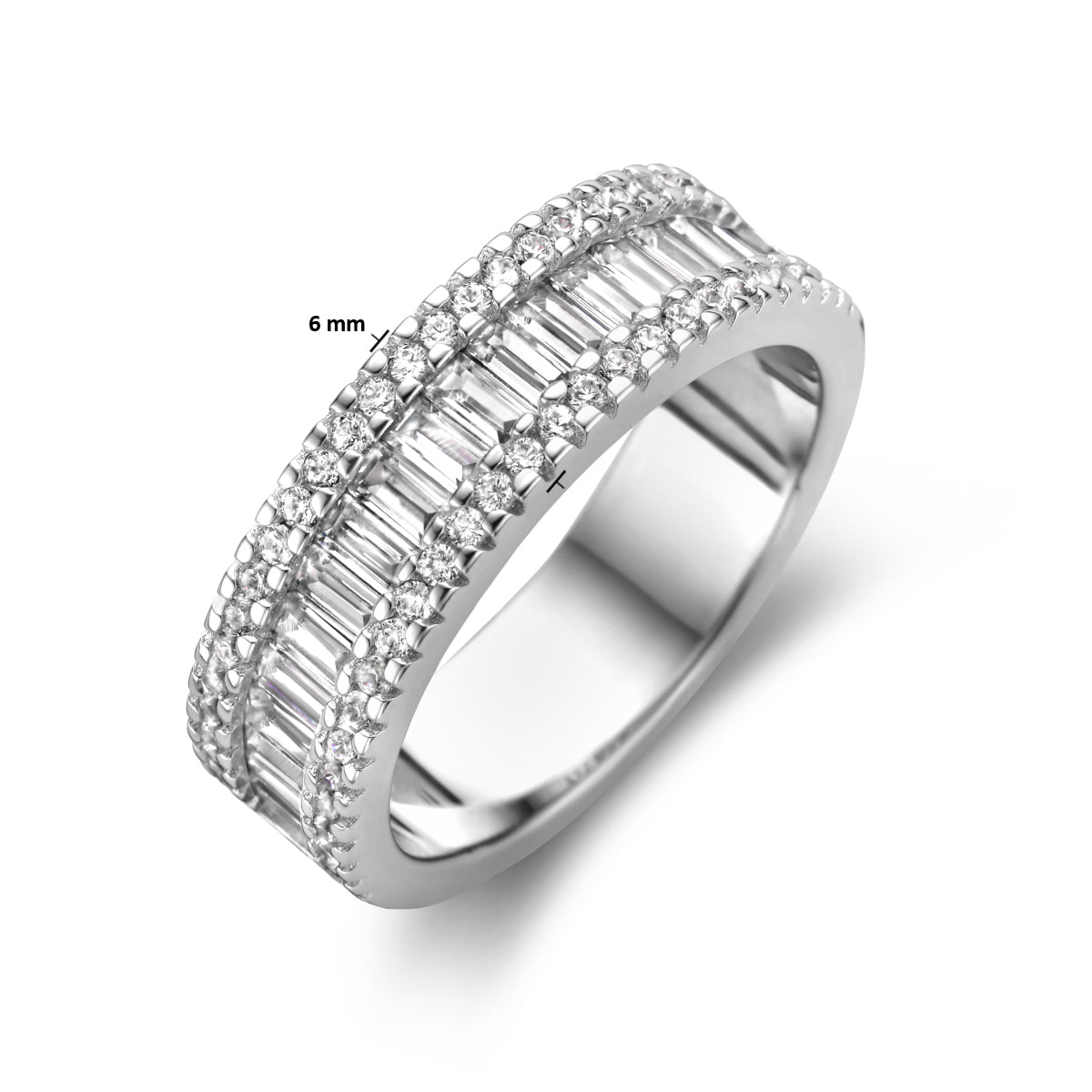 vDam Ring Zirkonia Zilver Gerhodineerd 1335889 Maat 17¾