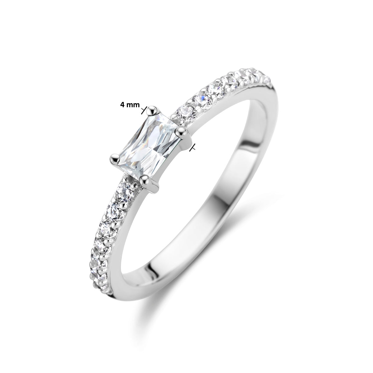 vDam Ring Zirkonia Zilver Gerhodineerd 1336061 Maat 16