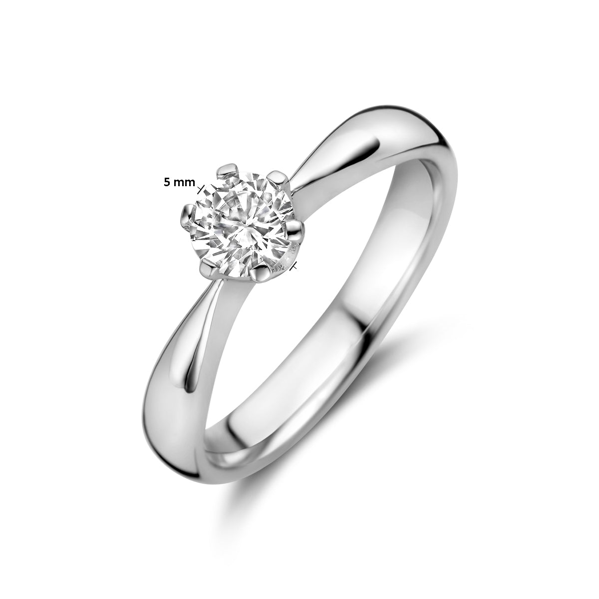 vDam Ring Zirkonia Zilver Gerhodineerd 1336763 Maat 19