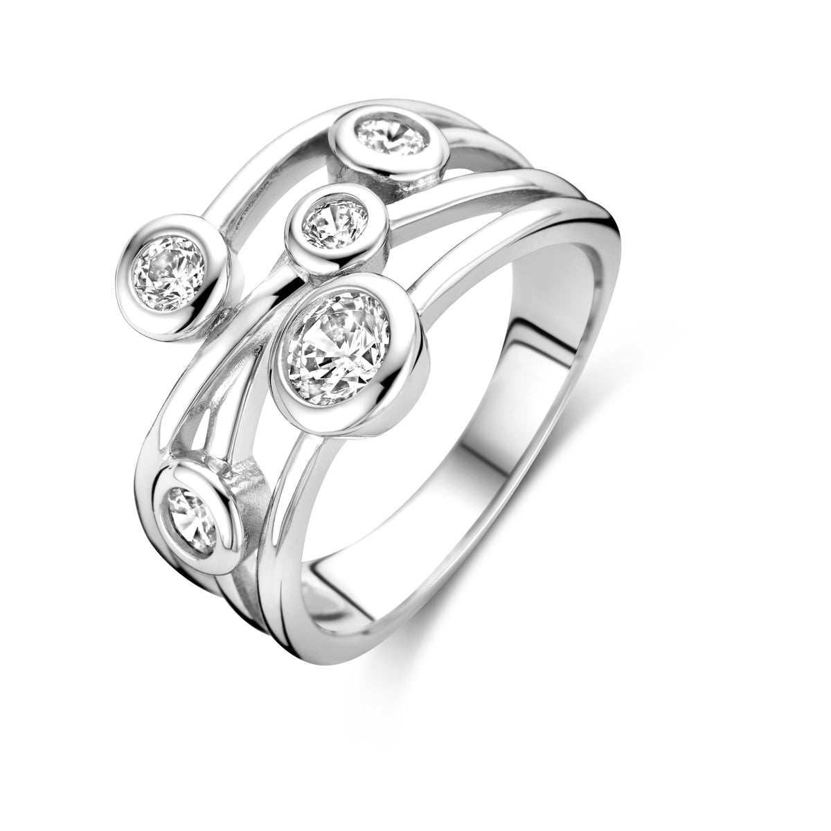 vDam Ring Zirkonia Zilver Gerhodineerd 1338283