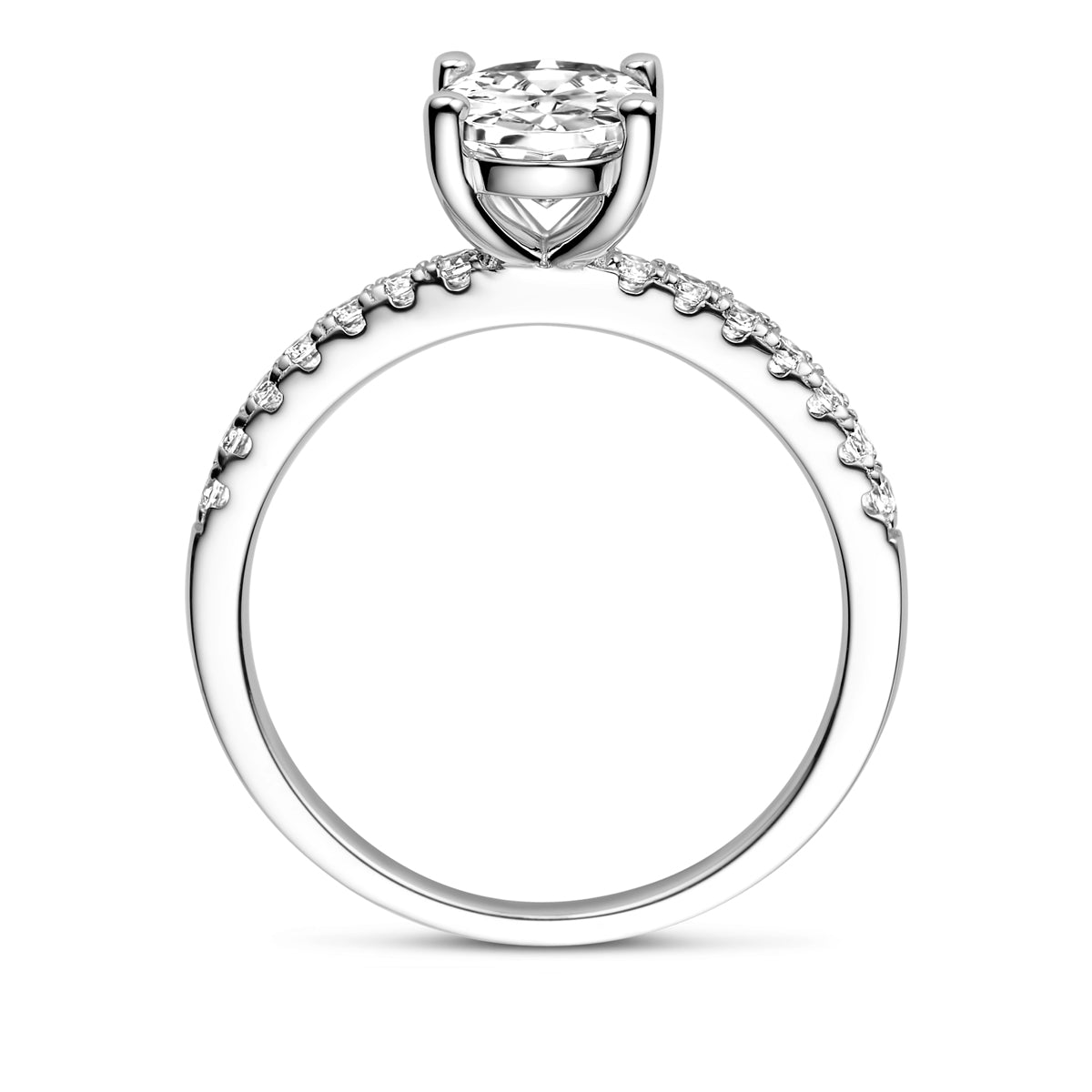 vDam Ring  Zirkonia Zilver Gerhodineerd 1338515 Maat 16½