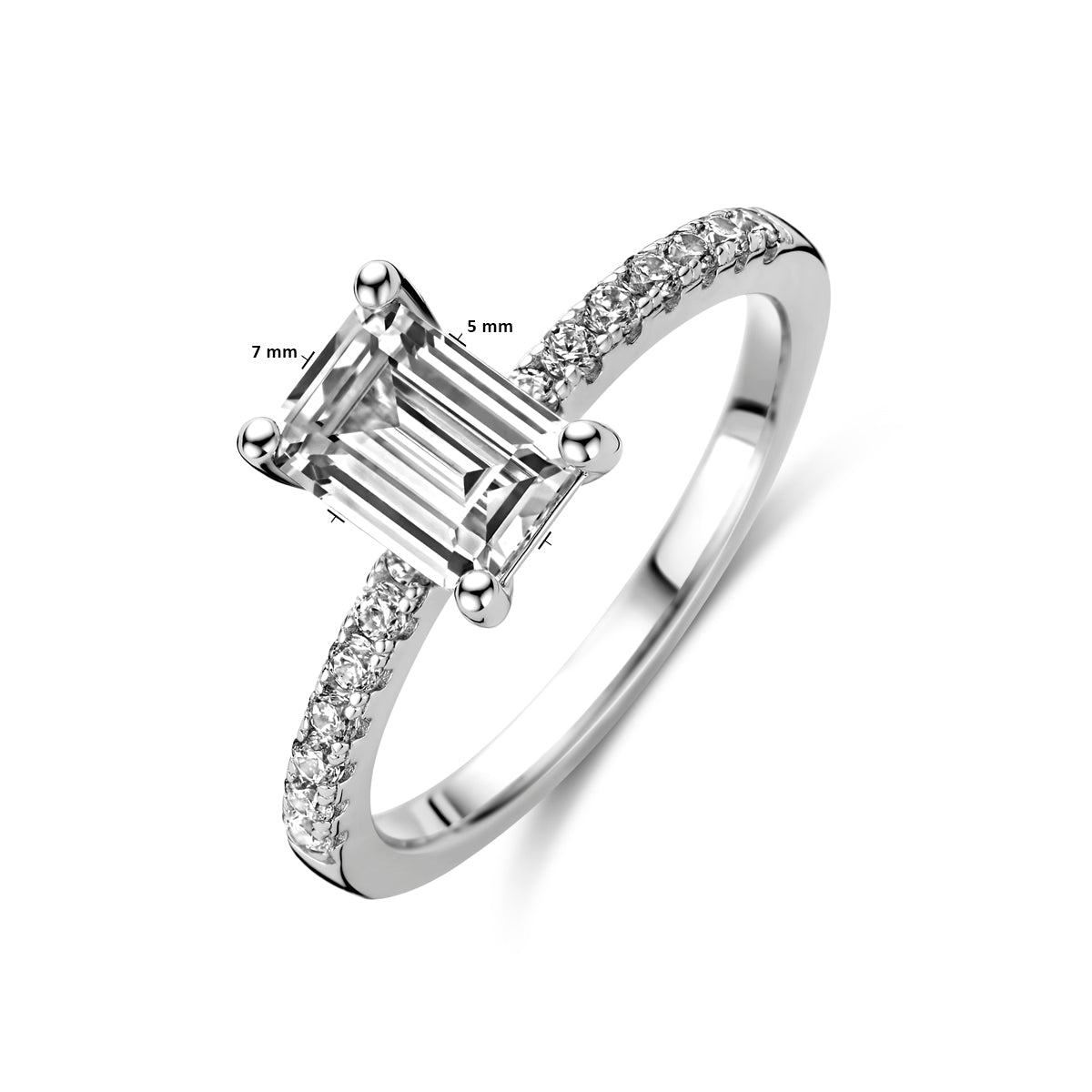 vDam Ring Zirkonia Zilver Gerhodineerd 1338535 Maat 17¼