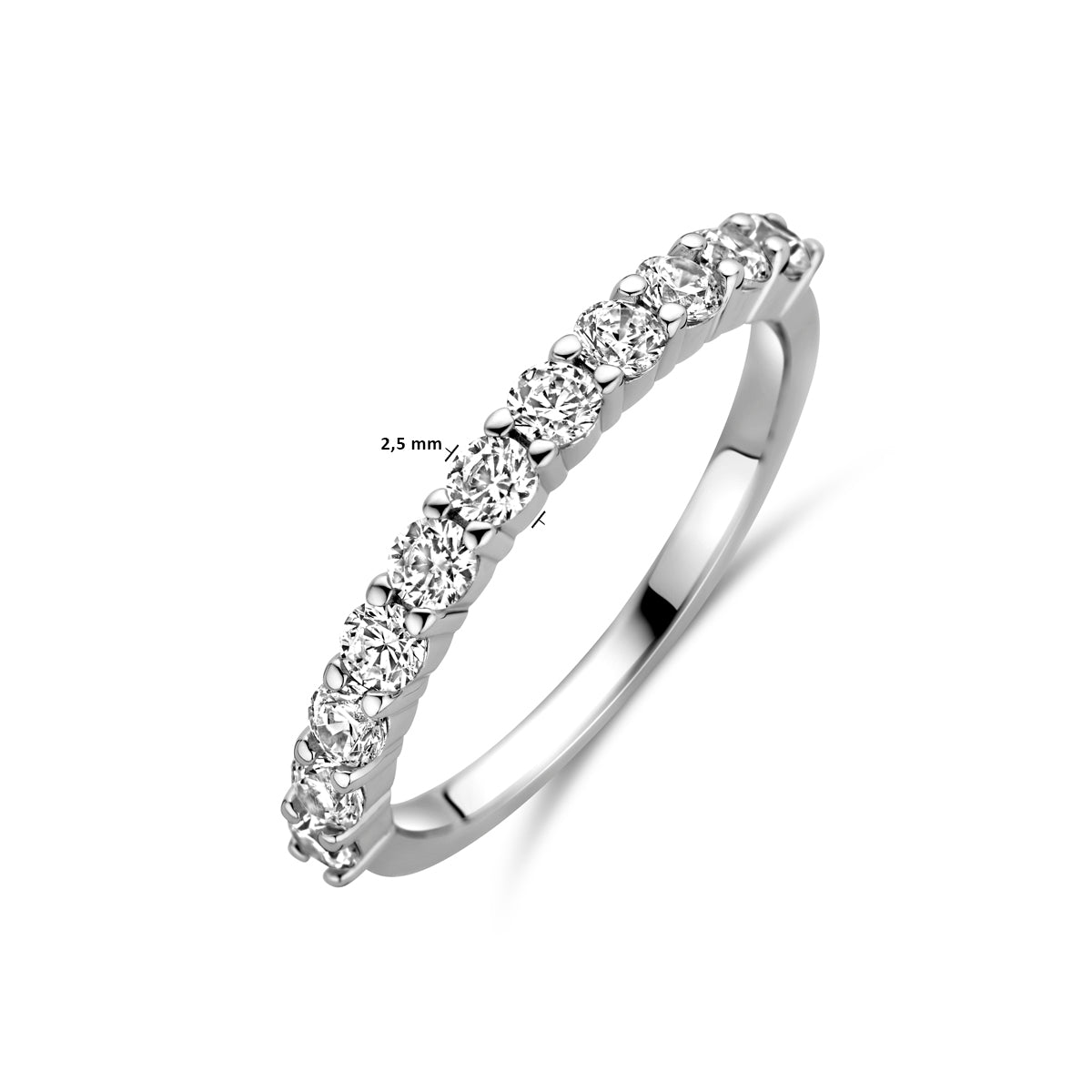 vDam Ring Zirkonia Zilver Gerhodineerd 1338775 Maat 17¼