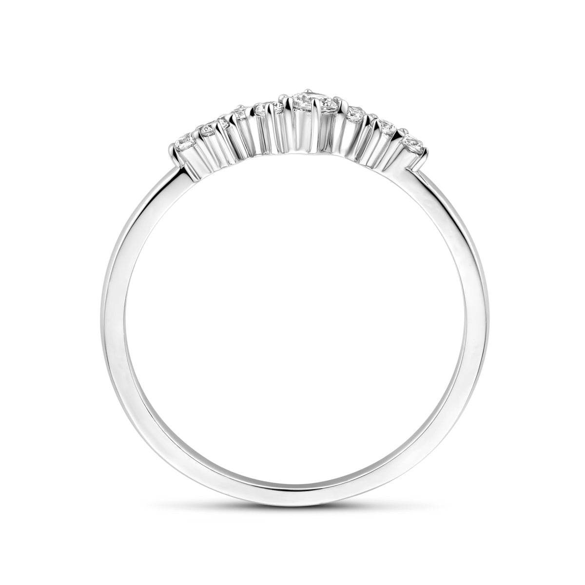 vDam Ring Zirkonia Zilver Gerhodineerd 1339020 Maat 16½