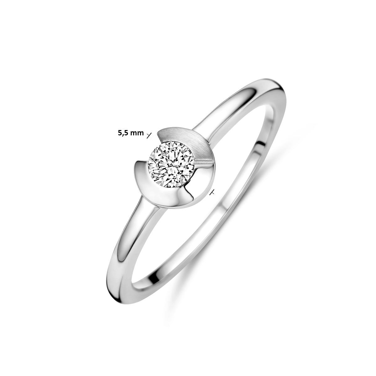 vDam Ring Zirkonia Zilver Gerhodineerd 1339094 Maat 18½