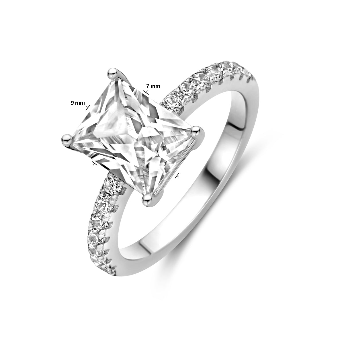 vDam Ring Zirkonia Zilver Gerhodineerd 1339160 Maat 16½