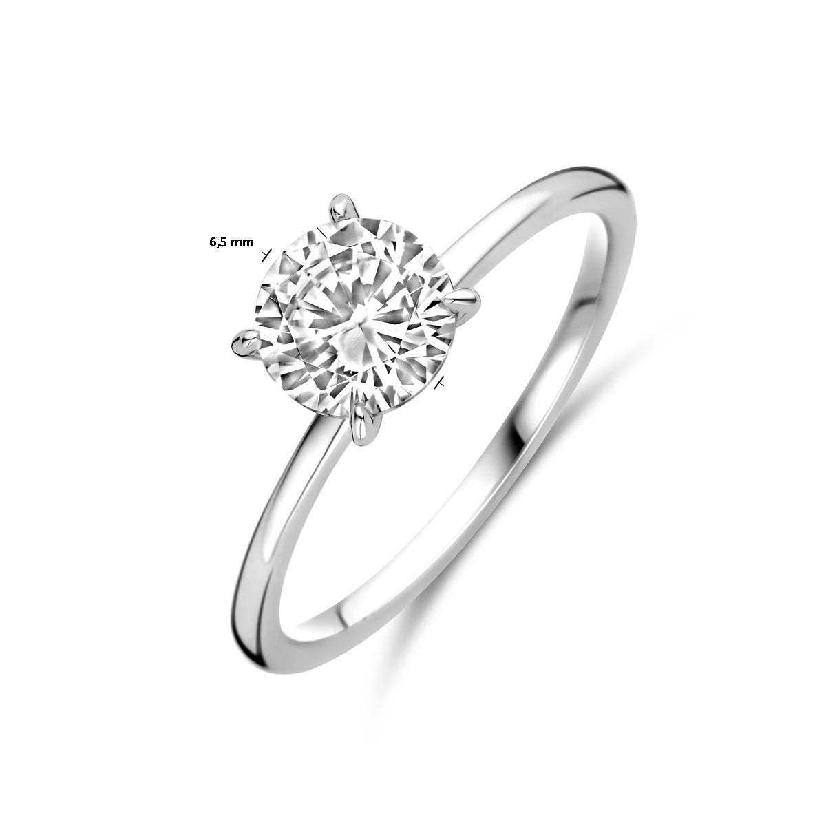 vDam Ring Zirkonia Zilver Gerhodineerd 1339183 Maat 17¾