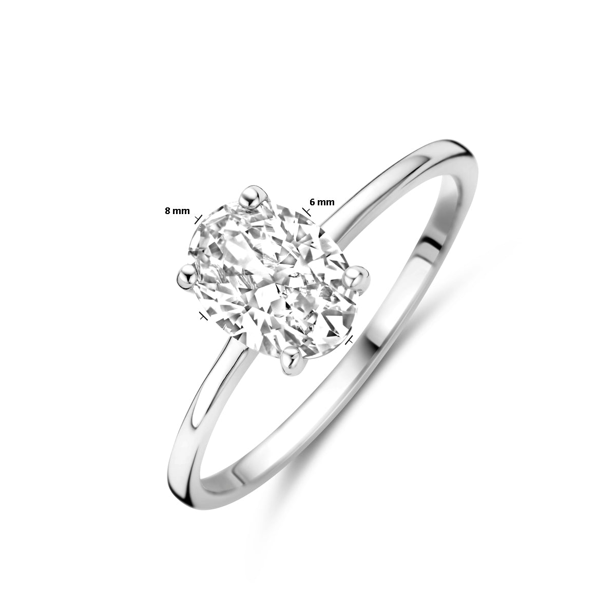 vDam Ring Zirkonia Zilver Gerhodineerd 1339372 Maat 18½