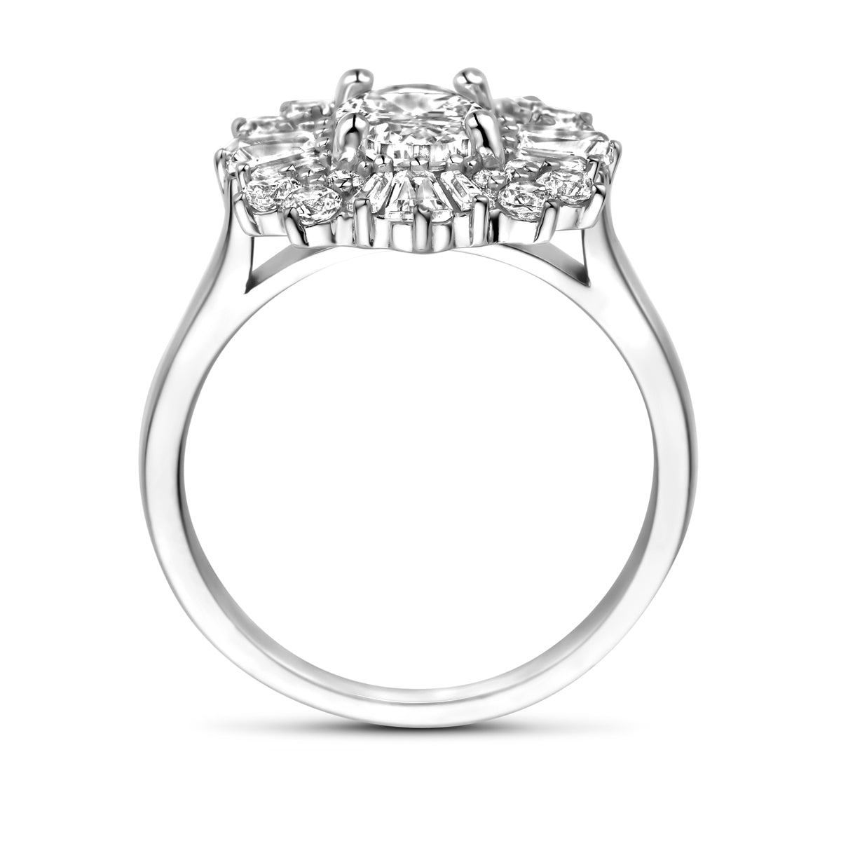 vDam Ring Zirkonia Zilver Gerhodineerd 1339574 Maat 19