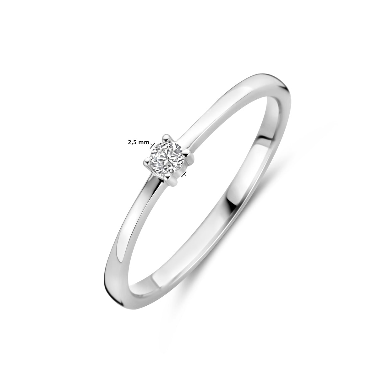 vDam Ring Zirkonia Zilver Gerhodineerd 1339766 Maat 18½