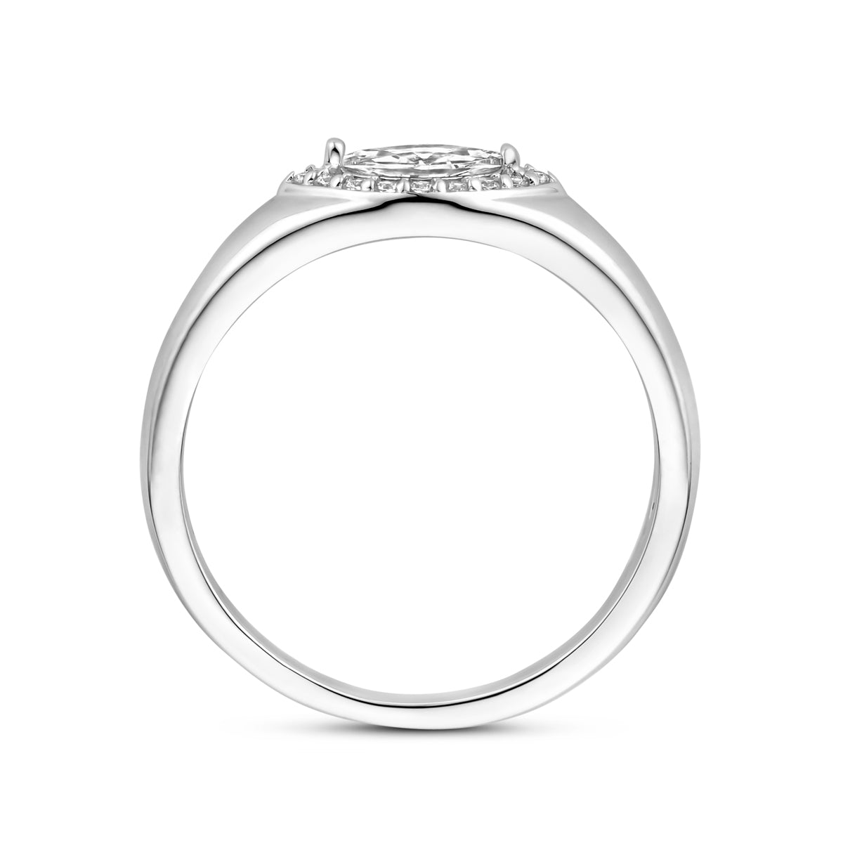 vDam Ring Zirkonia Zilver Gerhodineerd 1339821 Maat 16½
