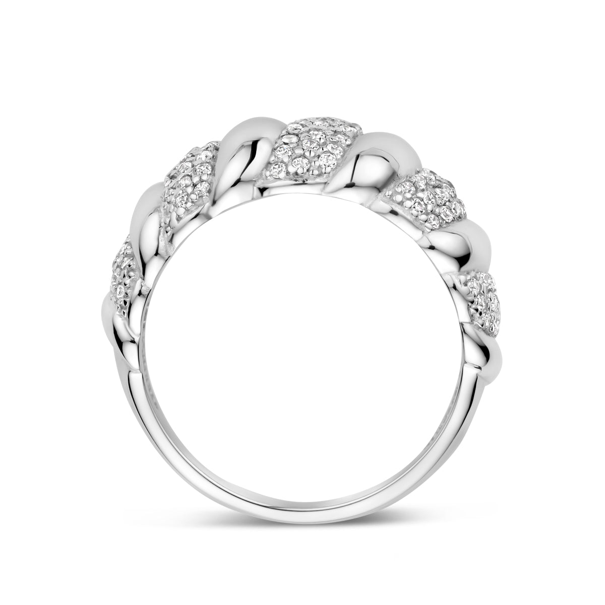 vDam Ring Zirkonia Zilver Gerhodineerd 1339934 Maat 17¾