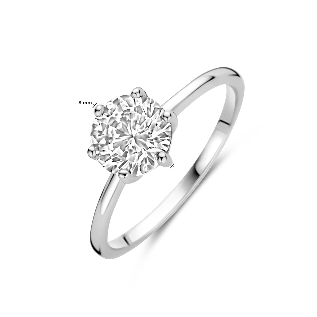 vDam Ring Zirkonia Zilver Gerhodineerd 1339964 Maat 17¾