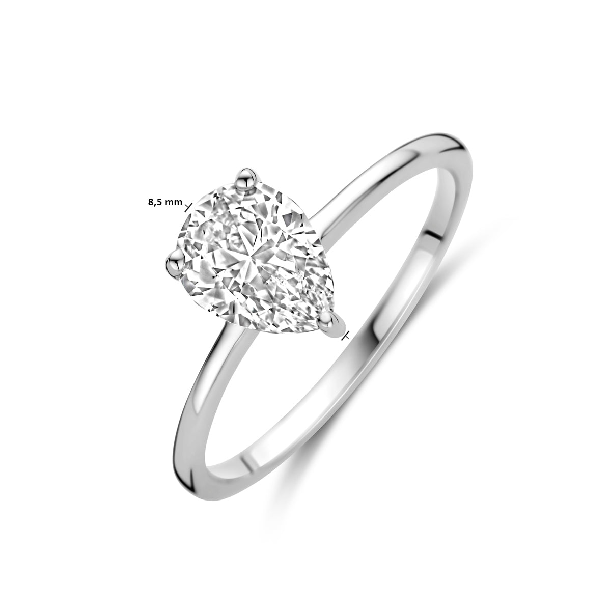 vDam Ring Zirkonia Zilver Gerhodineerd 1339968 Maat 17¾