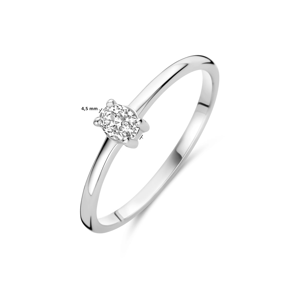 vDam Ring Zirkonia Zilver Gerhodineerd 1339996 Maat 17¾